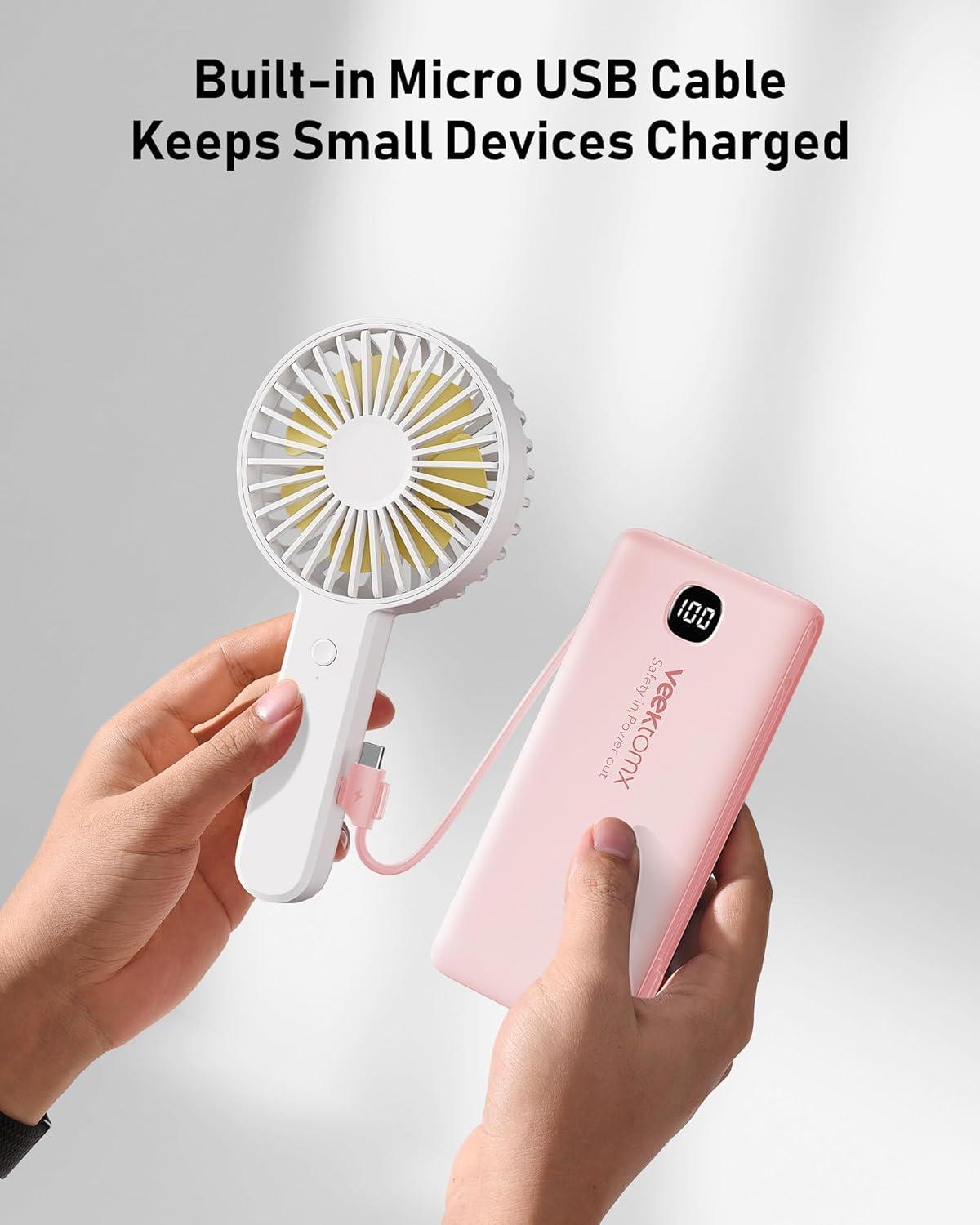 imagePortable Charger Power Bank Built in Cables and Wall Plug 10000mAh iPhone Battery Pack Fast Charging USB C External Slim Power Bank Travel Essentials Compatible with iPhone 17 16 15 14 iPad BlackPink