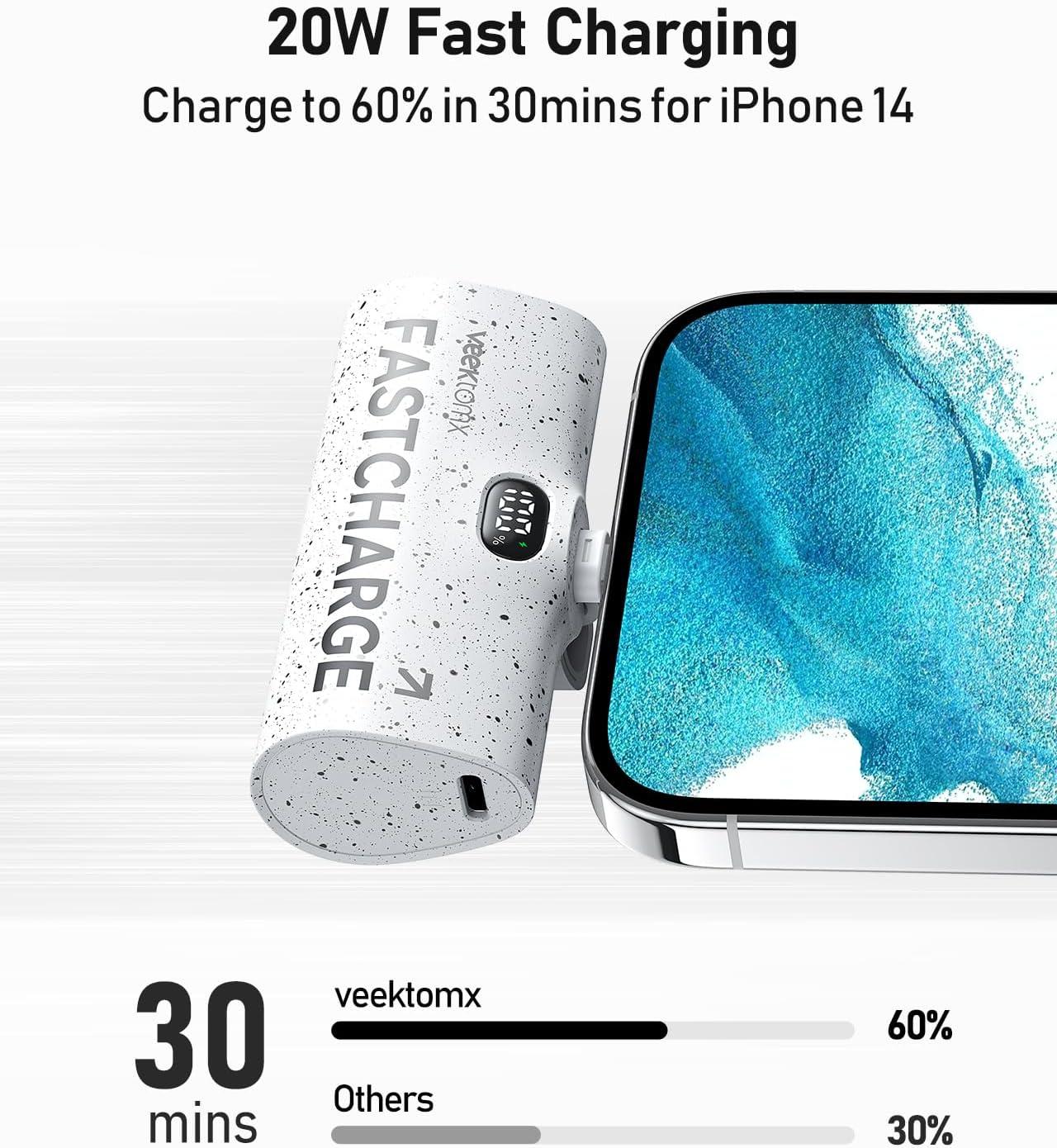 imageVEEKTOMX Small Portable Charger for iPhone Fast Charging Power Bank Mini 5000mAh Battery Pack Compatible with iPhone 1414 plus14 Pro Max1313Pro Max1212Mini11XRXSX8Travel Essentials