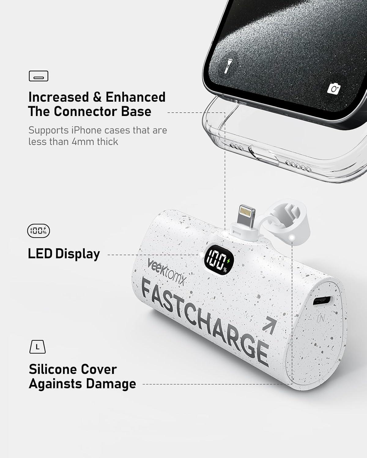imageVEEKTOMX Small Portable Charger for iPhone Fast Charging Power Bank Mini 5000mAh Battery Pack Compatible with iPhone 1414 plus14 Pro Max1313Pro Max1212Mini11XRXSX8Travel Essentials