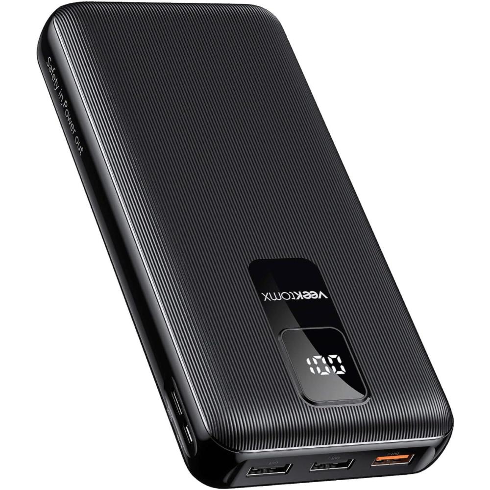 imageVEEKTOMX Portable Charger 30000mAh Power Bank Fast Charging with PDampampQC USB C 4 USB Outputs Battery Pack Backup with LED Display Compatible with iPhone 1514131211 Pro iPad Android Samsung LG etc