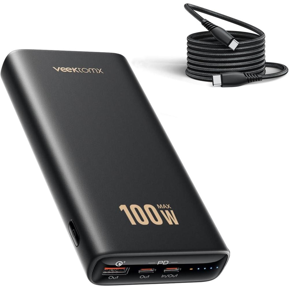 imageVEEKTOMX Power Bank Fast Charging 65W 20000mAh Laptop Portable Charger USB C PDampamp QC 30 Battery Pack Compatible with iPhone 14131211 Pro Mini IPad Samsung Switch MacBook Dell XPS IPad