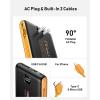 imagePortable Charger Power Bank Built in Cables and Wall Plug 10000mAh iPhone Battery Pack Fast Charging USB C External Slim Power Bank Travel Essentials Compatible with iPhone 17 16 15 14 iPad BlackBlackYellow