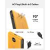 imagePortable Charger Power Bank Built in Cables and Wall Plug 10000mAh iPhone Battery Pack Fast Charging USB C External Slim Power Bank Travel Essentials Compatible with iPhone 17 16 15 14 iPad BlackYellow