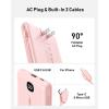 imagePortable Charger Power Bank Built in Cables and Wall Plug 10000mAh iPhone Battery Pack Fast Charging USB C External Slim Power Bank Travel Essentials Compatible with iPhone 17 16 15 14 iPad BlackPink