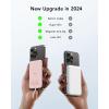 imageVEEKTOMX 5000mAh Slim Portable Charger with Builtin Lighting Cable  Power Bank Travel Phone Charger  External Battery Pack Compatible with AirPodsiPhone 14131211 Pro BlackLightning Pink