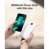 imageVEEKTOMX Portable Charger Builtin Cables 10000mAh Power Bank for iPhone Fast Charge USB C Battery Pack Travel Essentials Powerbank Compatible with iPhone 17161514 Samsung S2524 Android etc20000mAh White
