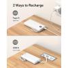 imageVEEKTOMX Portable Charger Builtin Cables 10000mAh Power Bank for iPhone Fast Charge USB C Battery Pack Travel Essentials Powerbank Compatible with iPhone 17161514 Samsung S2524 Android etc20000mAh White
