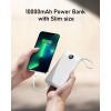 imageVEEKTOMX Portable Charger Builtin Cables 10000mAh Power Bank for iPhone Fast Charge USB C Battery Pack Travel Essentials Powerbank Compatible with iPhone 17161514 Samsung S2524 Android etc10000mAh White