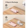 imageVEEKTOMX Portable Charger Builtin Cables Power Bank for iPhone Fast Charge USB C Battery Pack Travel Essentials Powerbank Compatible with iPhone 17161514 Samsung S2524Pink