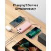 imageVEEKTOMX Portable Charger Builtin Cables Power Bank for iPhone Fast Charge USB C Battery Pack Travel Essentials Powerbank Compatible with iPhone 17161514 Samsung S2524Pink