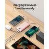 imageVEEKTOMX Portable Charger Builtin Cables Power Bank for iPhone Fast Charge USB C Battery Pack Travel Essentials Powerbank Compatible with iPhone 17161514 Samsung S2524Pink