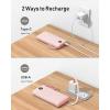 imageVEEKTOMX Portable Charger Builtin Cables Power Bank for iPhone Fast Charge USB C Battery Pack Travel Essentials Powerbank Compatible with iPhone 17161514 Samsung S2524Pink