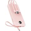imageVEEKTOMX Portable Charger Builtin Cables Power Bank for iPhone Fast Charge USB C Battery Pack Travel Essentials Powerbank Compatible with iPhone 17161514 Samsung S2524Pink