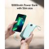 imageVEEKTOMX Portable Charger Builtin Cables Power Bank for iPhone Fast Charge USB C Battery Pack Travel Essentials Powerbank Compatible with iPhone 17161514 Samsung S2524Blue