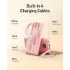 imageVEEKTOMX Portable Charger Builtin Cables Power Bank for iPhone Fast Charge USB C Battery Pack Travel Essentials Powerbank Compatible with iPhone 17161514 Samsung S2524Pink
