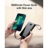 imageVEEKTOMX Portable Charger Builtin Cables10000mAh Power Bank for iPhoneFast Charge USB C Battery Pack Travel Essentials Powerbank Compatible with iPhone 17161514 Samsung S2524 Android etc10000mAh Black