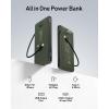 imageVEEKTOMX Portable Charger with Built in Cables 20000mAh Power Bank for iPhone with AC Wall Plug Fast Charging USB C Slim Battery Pack with LED Display Compatible with iPhone151413 SamsungDark Green