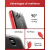 imageVEEKTOMX Portable Charger with Built in Cables 20000mAh Power Bank for iPhone with AC Wall Plug Fast Charging USB C Slim Battery Pack with LED Display Compatible with iPhone151413 Samsung20000mAh BlackRed