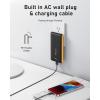 imageVEEKTOMX Portable Charger with Built in Cables 20000mAh Power Bank for iPhone with AC Wall Plug Fast Charging USB C Slim Battery Pack with LED Display Compatible with iPhone151413 SamsungDark GrayYellow