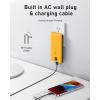 imageVEEKTOMX Portable Charger with Built in Cables 20000mAh Power Bank for iPhone with AC Wall Plug Fast Charging USB C Slim Battery Pack with LED Display Compatible with iPhone151413 SamsungOrange