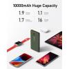imageVEEKTOMX Portable Charger with Built in Cables 20000mAh Power Bank for iPhone with AC Wall Plug Fast Charging USB C Slim Battery Pack with LED Display Compatible with iPhone151413 SamsungDark Green