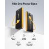 imageVEEKTOMX Portable Charger with Built in Cables 20000mAh Power Bank for iPhone with AC Wall Plug Fast Charging USB C Slim Battery Pack with LED Display Compatible with iPhone151413 SamsungDark GrayYellow