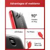 imageVEEKTOMX Portable Charger with Built in Cables 20000mAh Power Bank for iPhone with AC Wall Plug Fast Charging USB C Slim Battery Pack with LED Display Compatible with iPhone151413 Samsung20000mAh BlackRed