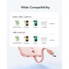 imageVEEKTOMX Slim Portable Charger 5000mAh Lightweight Power Bank with Wired USB C Cable Ultra Thin Battery Pack Compatible with iPhone 15PlusProPro MaxSamsungAndroidNonWireless Charging BlackUSBC Pink