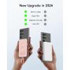 imageVEEKTOMX Slim Portable Charger 5000mAh Lightweight Power Bank with Wired USB C Cable Ultra Thin Battery Pack Compatible with iPhone 15PlusProPro MaxSamsungAndroidNonWireless Charging BlackUSBC Pink