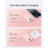 imageVEEKTOMX Small Portable Charger Mini Power Bank 10000mAh PD 225W Fast Charging USBC Battery Bank Travel Essentials Dual Voltage External Portable Powerbank for iPhoneSamsungGoogle Pixel WhitePink