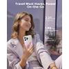 imageVEEKTOMX Small Portable Charger Mini Power Bank 10000mAh PD 225W Fast Charging USBC Battery Bank Travel Essentials Dual Voltage External Portable Powerbank for iPhoneSamsungGoogle Pixel WhitePurple