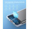 imageVEEKTOMX Small Portable Charger Mini Power Bank 10000mAh PD 225W Fast Charging USBC Battery Bank Travel Essentials Dual Voltage External Portable Powerbank for iPhoneSamsungGoogle Pixel WhiteWhite