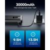imageVEEKTOMX Small Portable Charger Mini Power Bank 10000mAh PD 225W Fast Charging USBC Battery Bank Travel Essentials Dual Voltage External Portable Powerbank for iPhoneSamsungGoogle Pixel WhiteXDark Grey