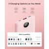 imageVEEKTOMX Small Portable Charger Mini Power Bank 10000mAh PD 225W Fast Charging USBC Battery Bank Travel Essentials Dual Voltage External Portable Powerbank for iPhoneSamsungGoogle Pixel WhitePink
