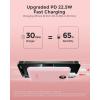 imageVEEKTOMX Small Portable Charger Mini Power Bank 10000mAh PD 225W Fast Charging USBC Battery Bank Travel Essentials Dual Voltage External Portable Powerbank for iPhoneSamsungGoogle Pixel WhitePink