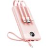 imageVEEKTOMX Portable Charger Builtin Cables Power Bank for iPhone Fast Charge USB C Battery Pack Travel Essentials Powerbank Compatible with iPhone 17161514 Samsung S2524Pink