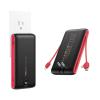 imageVEEKTOMX Portable Charger with Built in Cables 20000mAh Power Bank for iPhone with AC Wall Plug Fast Charging USB C Slim Battery Pack with LED Display Compatible with iPhone151413 Samsung20000mAh BlackRed