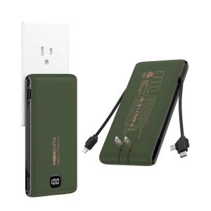 imageVEEKTOMX Portable Charger with Built in Cables 20000mAh Power Bank for iPhone with AC Wall Plug Fast Charging USB C Slim Battery Pack with LED Display Compatible with iPhone151413 SamsungDark Green