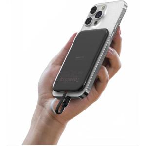 imageVEEKTOMX Slim Portable Charger 5000mAh Lightweight Power Bank with Wired USB C Cable Ultra Thin Battery Pack Compatible with iPhone 15PlusProPro MaxSamsungAndroidNonWireless Charging BlackUSBC Black