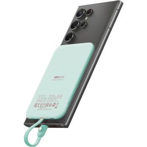 imageVEEKTOMX Slim Portable Charger 5000mAh Lightweight Power Bank with Wired USB C Cable Ultra Thin Battery Pack Compatible with iPhone 15PlusProPro MaxSamsungAndroidNonWireless Charging BlackUSBC Blue