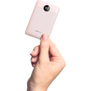 imageVEEKTOMX Small Portable Charger Mini Power Bank 10000mAh PD 225W Fast Charging USBC Battery Bank Travel Essentials Dual Voltage External Portable Powerbank for iPhoneSamsungGoogle Pixel WhitePink
