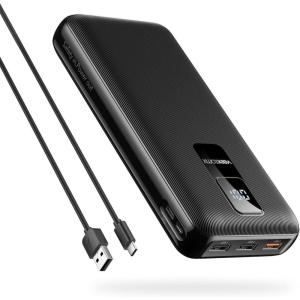 imageVEEKTOMX Small Portable Charger Mini Power Bank 10000mAh PD 225W Fast Charging USBC Battery Bank Travel Essentials Dual Voltage External Portable Powerbank for iPhoneSamsungGoogle Pixel WhiteXDark Grey