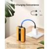 imageVEEKTOMX PD 30W Super Fast Charging Portable Charger 10000mAh Small Power Bank with Detachable USB C Dual Ports Builtin Cord Compact Travel Battery Pack Compatible with iPhoneSamsungMacBookiPadAmber Yellow