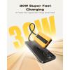 imageVEEKTOMX PD 30W Super Fast Charging Portable Charger 10000mAh Small Power Bank with Detachable USB C Dual Ports Builtin Cord Compact Travel Battery Pack Compatible with iPhoneSamsungMacBookiPadAmber Yellow