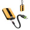 imageVEEKTOMX PD 30W Super Fast Charging Portable Charger 10000mAh Small Power Bank with Detachable USB C Dual Ports Builtin Cord Compact Travel Battery Pack Compatible with iPhoneSamsungMacBookiPadAmber Yellow