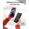 imageVEEKTOMX Portable Charger with Built in Cables 10000mAh Power Bank for iPhone with AC Wall Plug Fast Charging USB C Slim Battery Pack with LED Display Compatible with iPhone 17161514 SamsungBlack Red