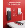 imageVEEKTOMX Portable Charger with Built in Cables 10000mAh Power Bank for iPhone with AC Wall Plug Fast Charging USB C Slim Battery Pack with LED Display Compatible with iPhone 17161514 SamsungBlack Red