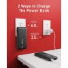 imageVEEKTOMX Portable Charger with Built in Cables 10000mAh Power Bank for iPhone with AC Wall Plug Fast Charging USB C Slim Battery Pack with LED Display Compatible with iPhone 17161514 SamsungMidnight Black
