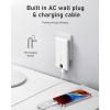 imageVEEKTOMX Portable Charger with Built in Cables 10000mAh Power Bank for iPhone with AC Wall Plug Fast Charging USB C Slim Battery Pack with LED Display Compatible with iPhone 17161514 SamsungMatte White
