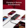 imageVEEKTOMX Portable Charger with Built in Cables 10000mAh Power Bank for iPhone with AC Wall Plug Fast Charging USB C Slim Battery Pack with LED Display Compatible with iPhone 17161514 SamsungBlack Red